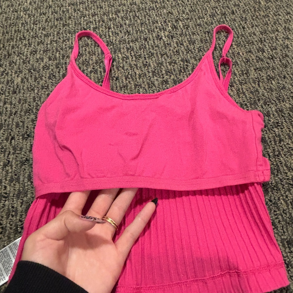 Pink Ribbed Women's Top - Picture 2 of 2